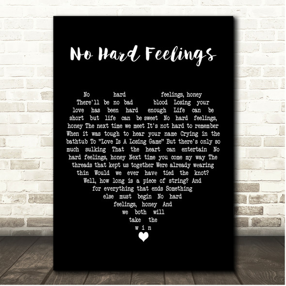 Wolf Alice No Hard Feelings Black Heart Song Lyric Print