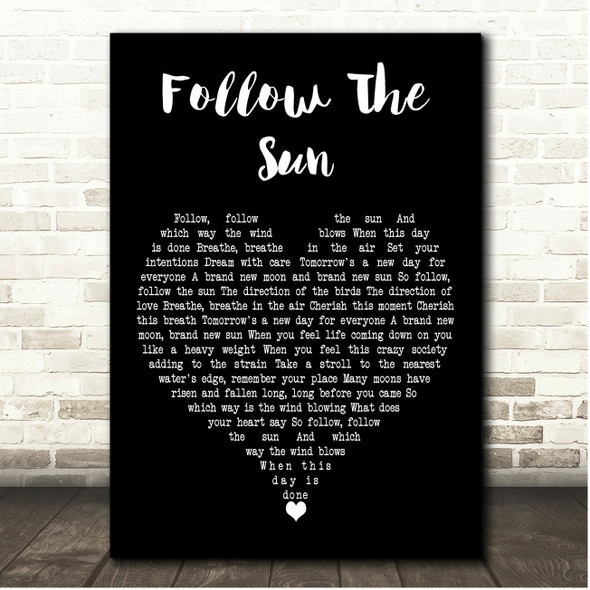 Xavier Rudd Follow The Sun Black Heart Song Lyric Print