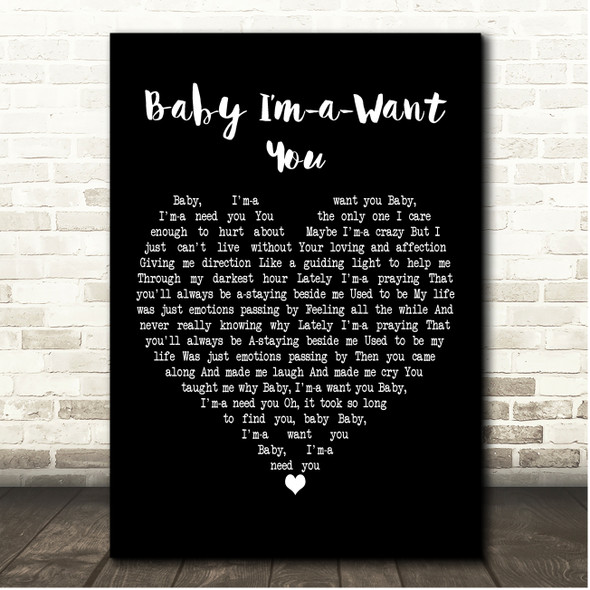 Bread Baby Im-a-Want You Black Heart Song Lyric Print