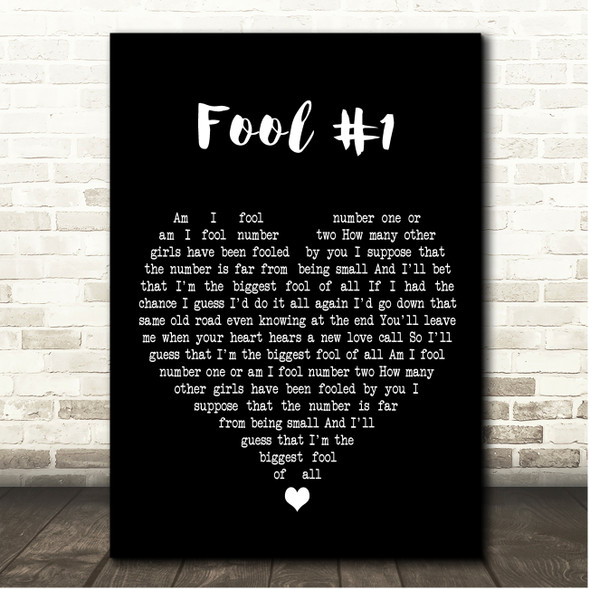 Brenda Lee Fool #1 Black Heart Song Lyric Print
