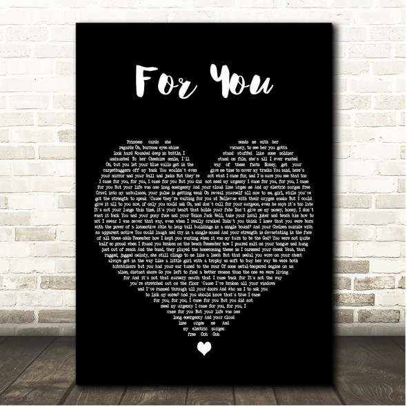 Bruce Springsteen For You Black Heart Song Lyric Print