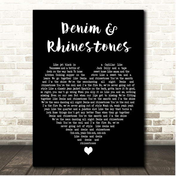 Carrie Underwood Denim & Rhinestones Black Heart Song Lyric Print