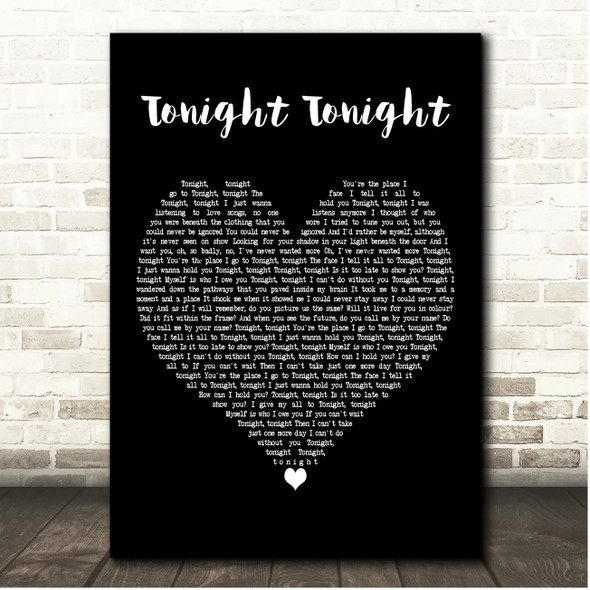 Celeste Tonight Tonight Black Heart Song Lyric Print