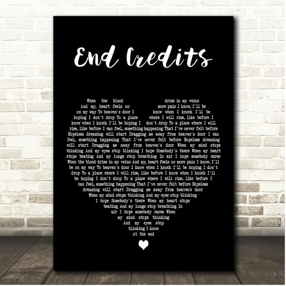 Chase & Status End Credits Black Heart Song Lyric Print