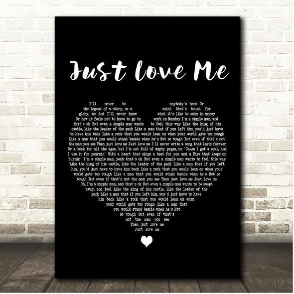 Chris Cagle Just Love Me Black Heart Song Lyric Print