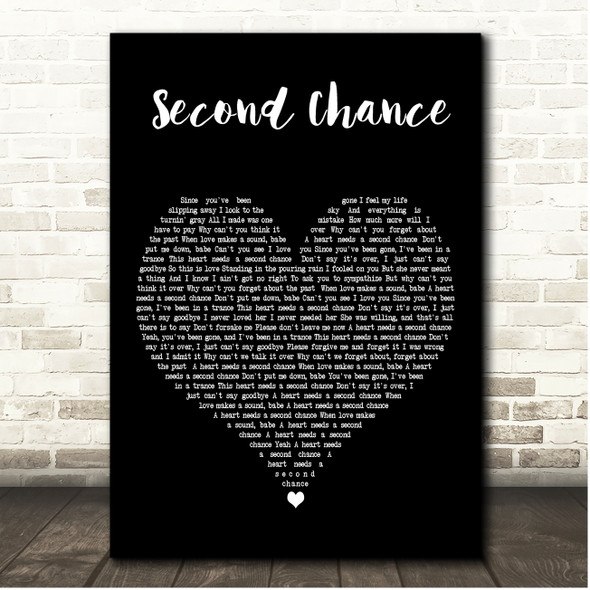 38 Special Second Chance Black Heart Song Lyric Print