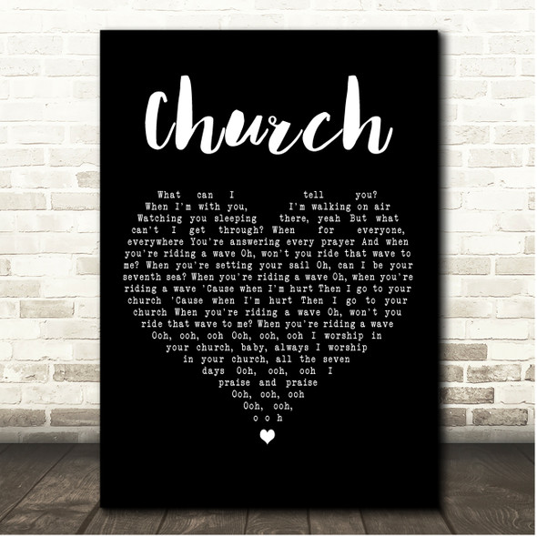 Coldplay Church Black Heart Song Lyric Print
