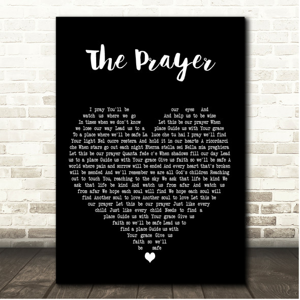 Danny Gokey & Natalie Grant The Prayer Black Heart Song Lyric Print