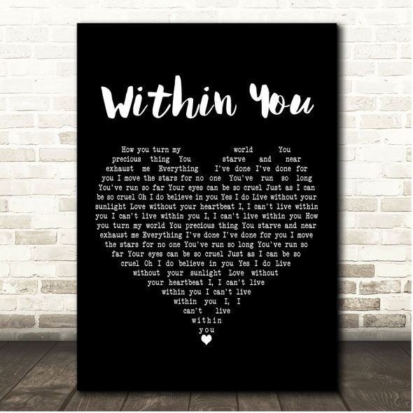 David Bowie Within You Black Heart Song Lyric Print