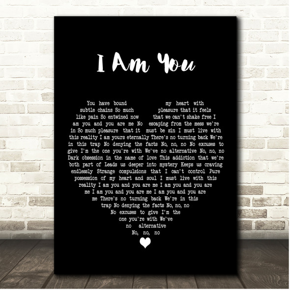 Depeche Mode I Am You Black Heart Song Lyric Print