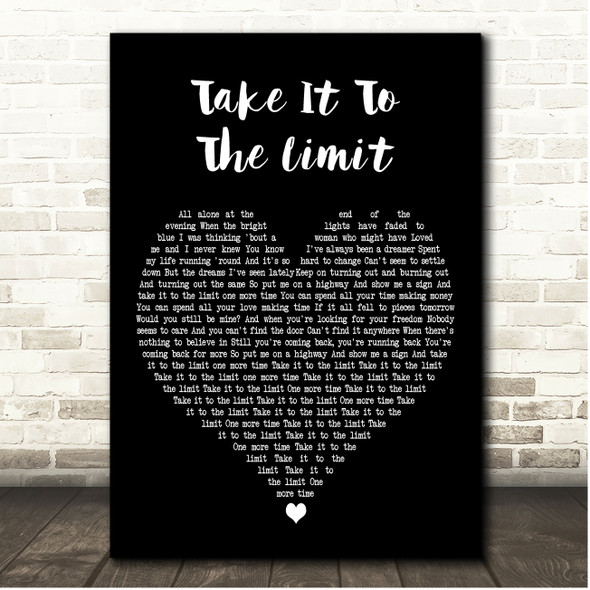Eagles Take It To The Limit Black Heart Song Lyric Print