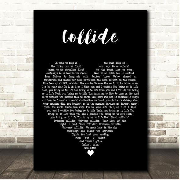 Ed Sheeran Collide Black Heart Song Lyric Print