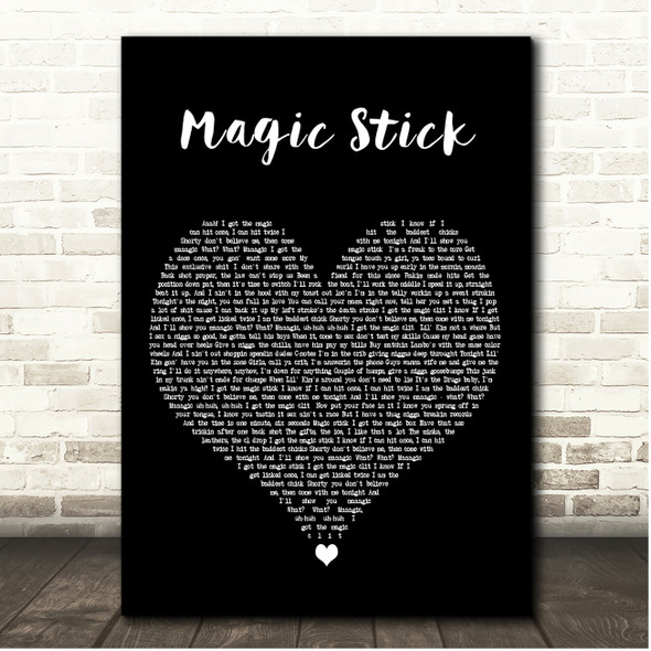 50 Cent Magic Stick Black Heart Song Lyric Print