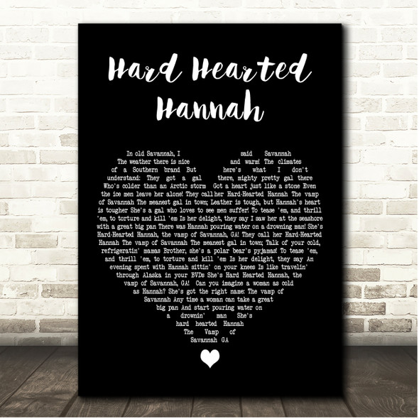 Ella Fitzgerald Hard Hearted Hannah Black Heart Song Lyric Print