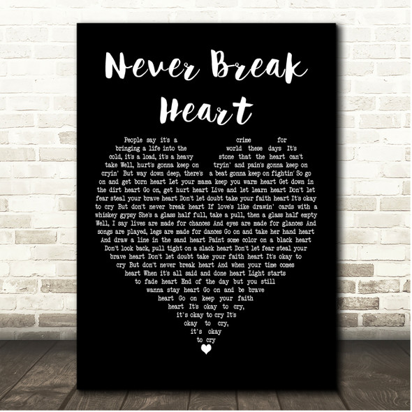 Eric Church Never Break Heart Black Heart Song Lyric Print