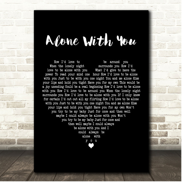 Faron Young Alone With You Black Heart Song Lyric Print