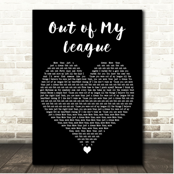 Fitz and The Tantrums Out of My League Black Heart Song Lyric Print