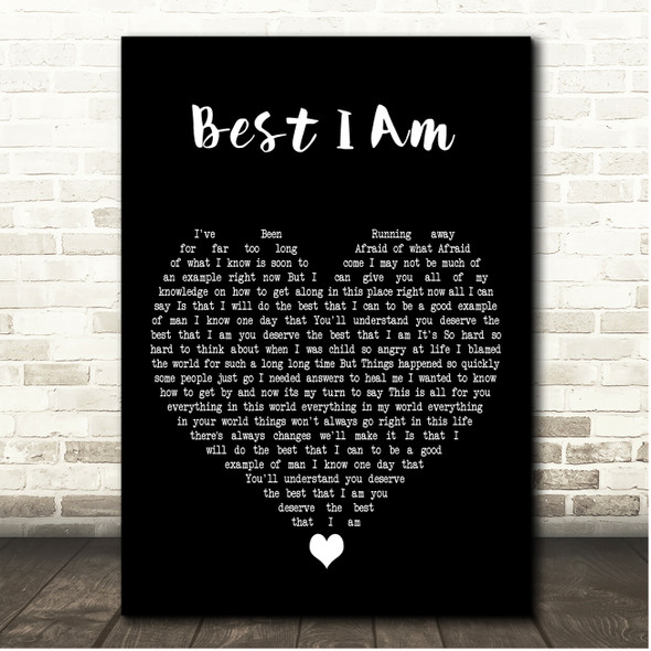 Flaw Best I Am Black Heart Song Lyric Print