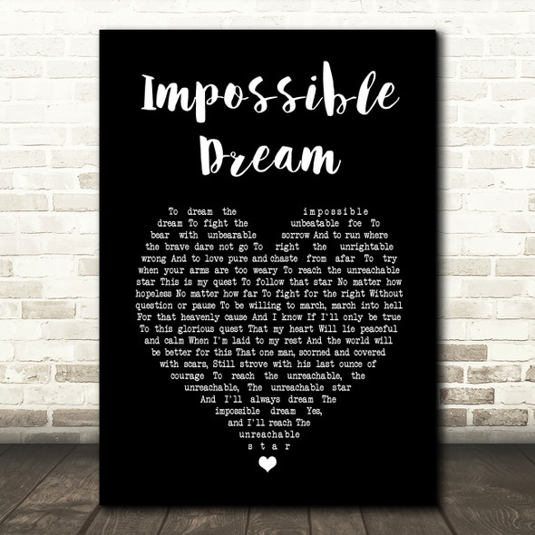Luther Vandross Impossible Dream Black Heart Song Lyric Print