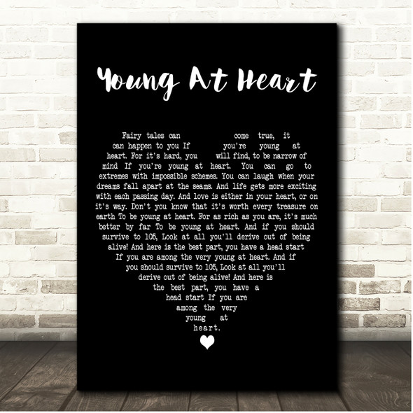 Frank Sinatra Young At Heart Black Heart Song Lyric Print