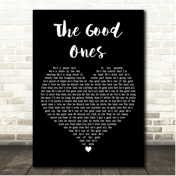 Gabby Barrett The Good Ones Black Heart Song Lyric Print