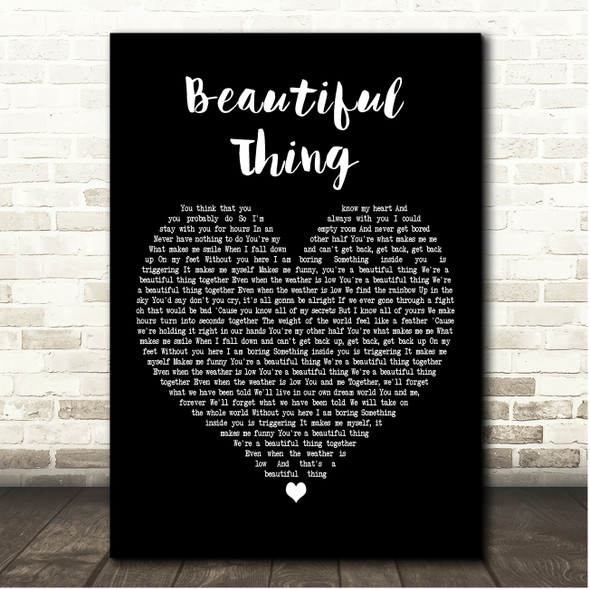 Grace VanderWaal Beautiful Thing Black Heart Song Lyric Print