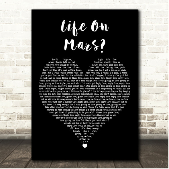 GRACEY & Ruel Empty Love Black Heart Song Lyric Print