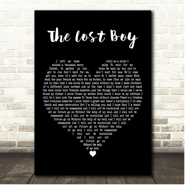 Greg Holden The Lost Boy Black Heart Song Lyric Print