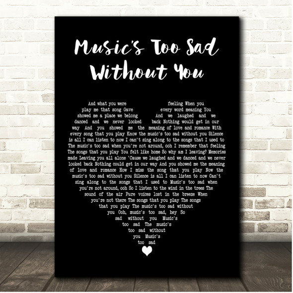 Jack Savoretti & Kylie Minogue Musics Too Sad Without You Black Heart Song Lyric Print