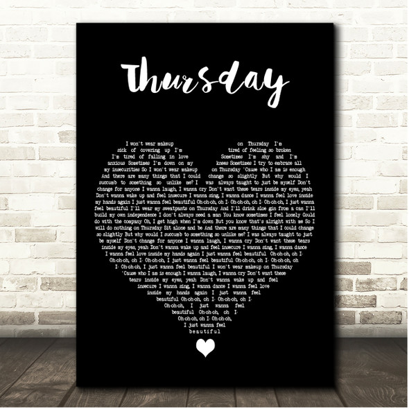 Jess Glynne Thursday Black Heart Song Lyric Print