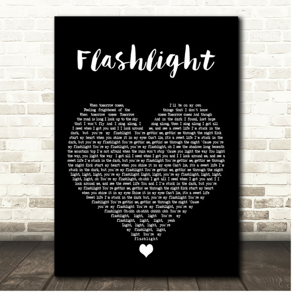 Jessie J Flashlight Black Heart Song Lyric Print