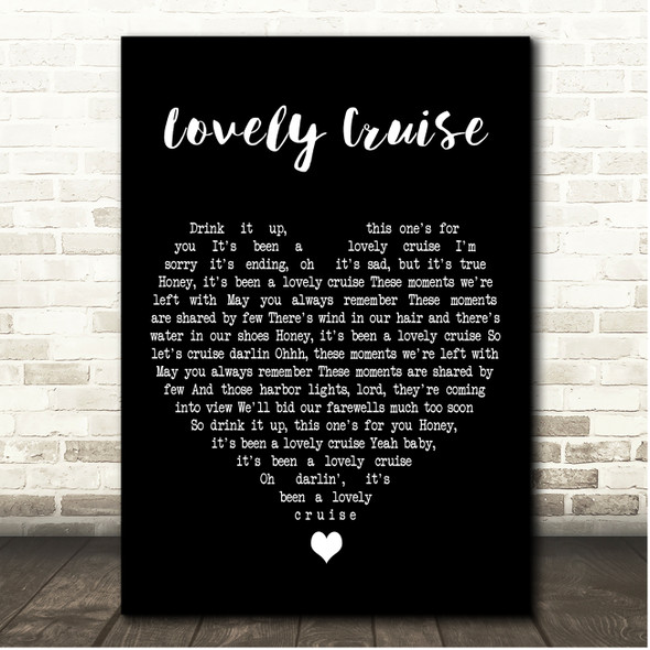 Jimmy Buffett Lovely Cruise Black Heart Song Lyric Print