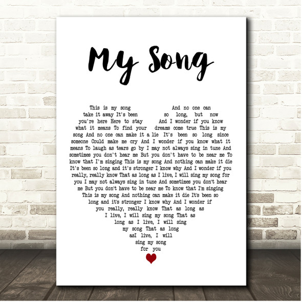Labi Siffre My Song White Heart Song Lyric Print