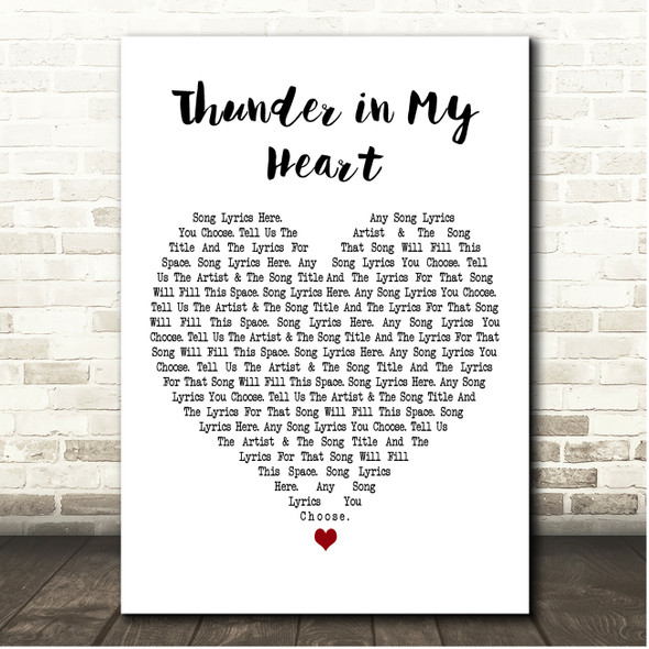 Leo Sayer Thunder in My Heart White Heart Song Lyric Print