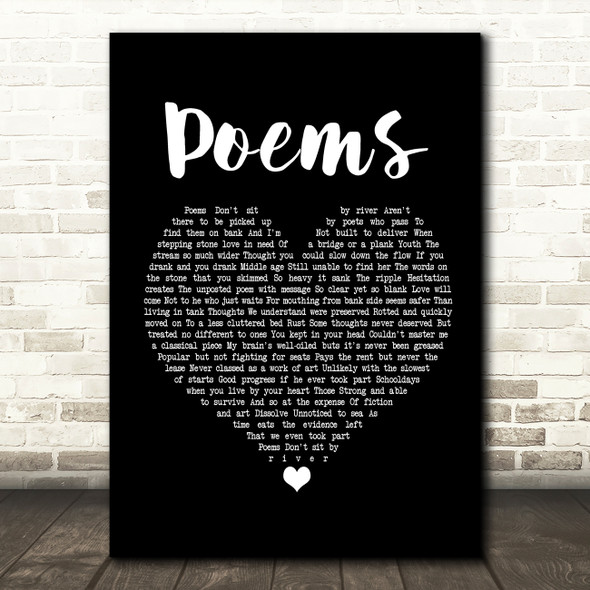 Paul Heaton Poems Black Heart Song Lyric Print