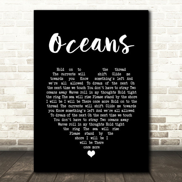 Pearl Jam Oceans Black Heart Song Lyric Print