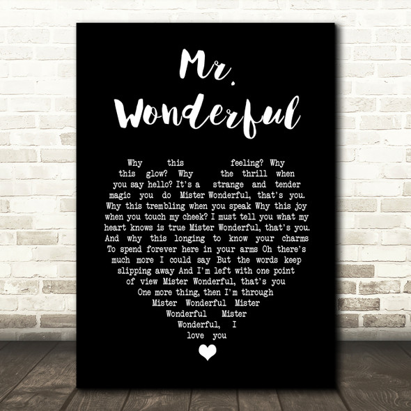 Peggy Lee Mr. Wonderful Black Heart Song Lyric Print