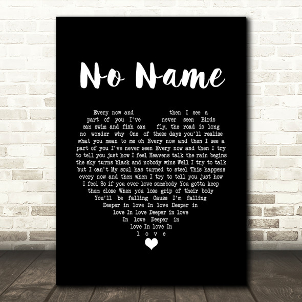 Ryan O'Shaughnessy No Name Black Heart Song Lyric Print