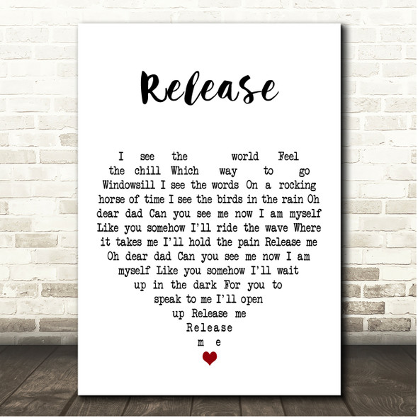 Pearl Jam Release White Heart Song Lyric Print
