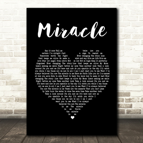 Shinedown Miracle Black Heart Song Lyric Print