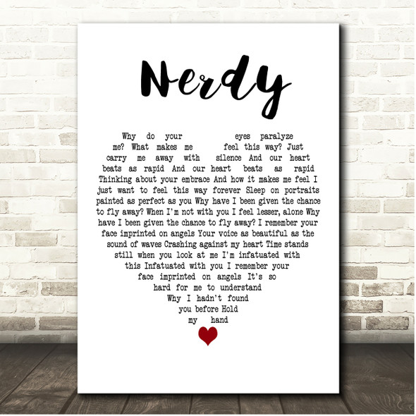 Poison the Well Nerdy White Heart Song Lyric Print