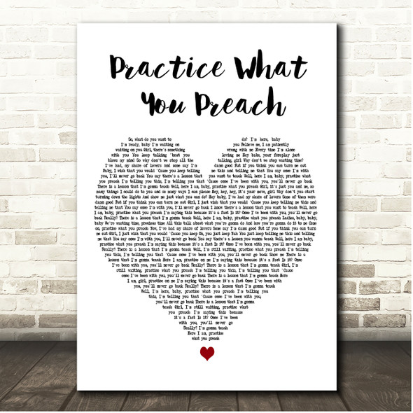Barry White Practice What You Preach White Heart Song Lyric Print