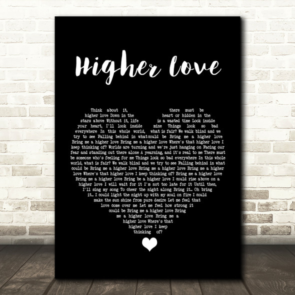Steve Winwood Higher Love Black Heart Song Lyric Print
