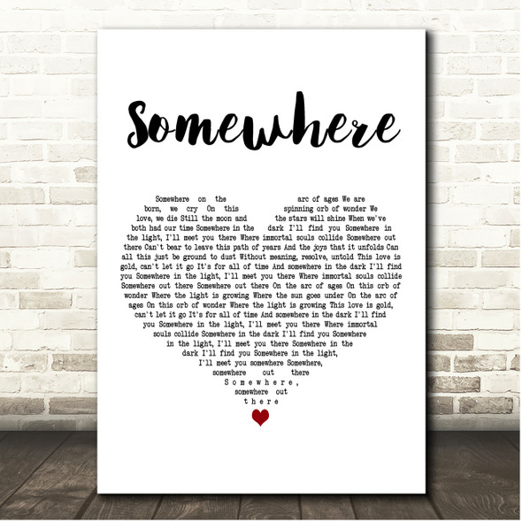 Runrig Somewhere White Heart Song Lyric Print