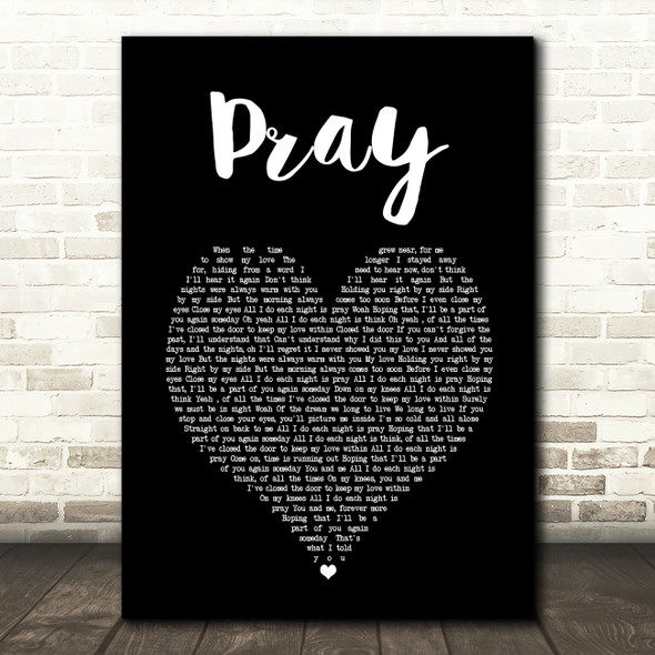 Take That Pray Black Heart Song Lyric Print