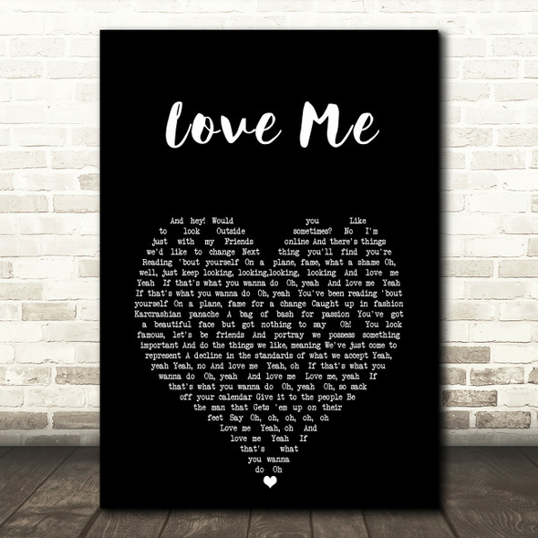 The 1975 Love Me Black Heart Song Lyric Print