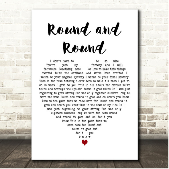 Spandau Ballet Round and Round White Heart Song Lyric Print