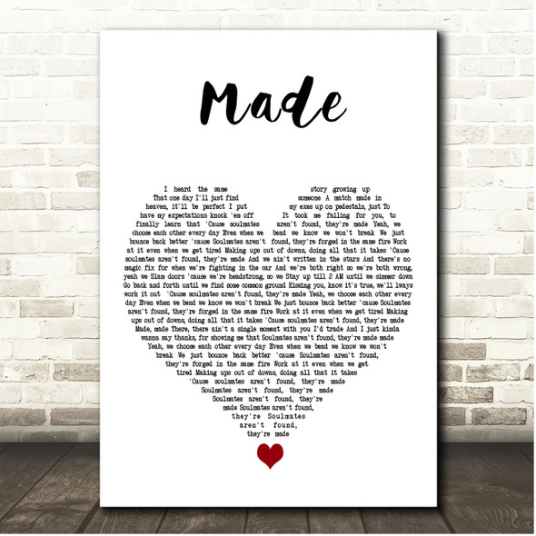 Spencer Crandall Made White Heart Song Lyric Print