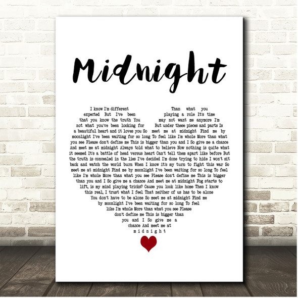 Beth Crowley Midnight White Heart Song Lyric Print