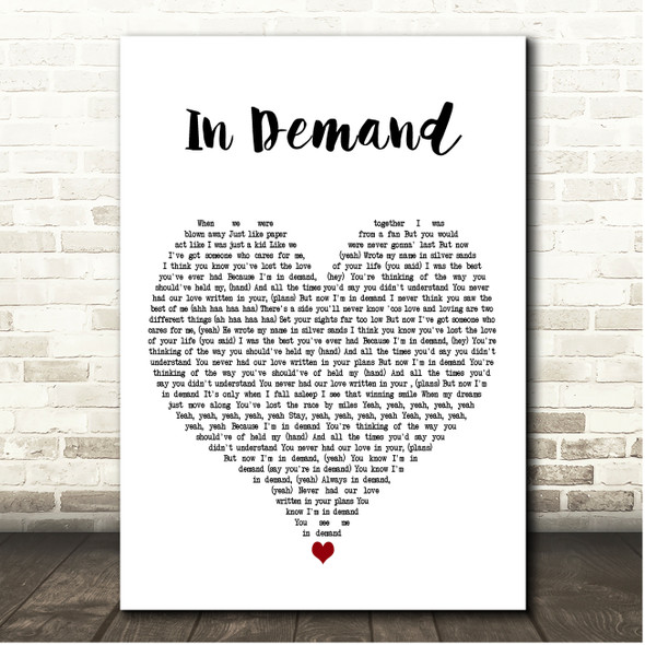 Texas In Demand White Heart Song Lyric Print